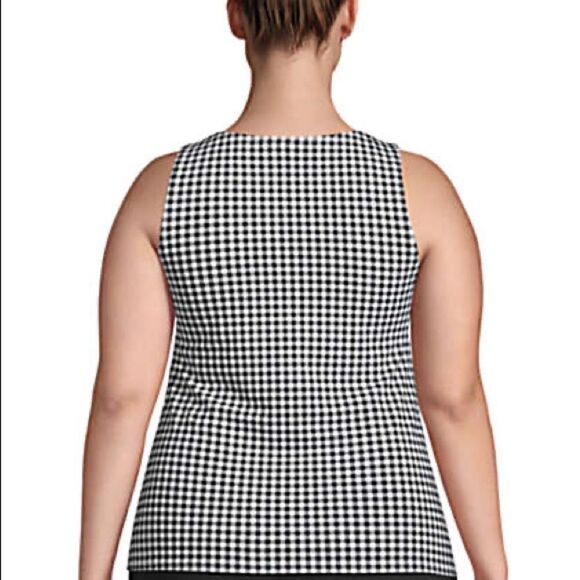 Land’s End Plus size high neck tankini black white check Various - Picture 3 of 5